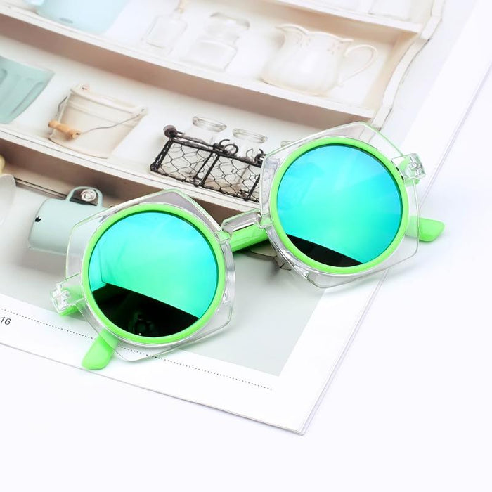 Children's Sunglasses New transparent frame reflective colour