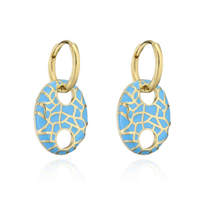 New Personalized Color Oil Dripping Geometric Earrings