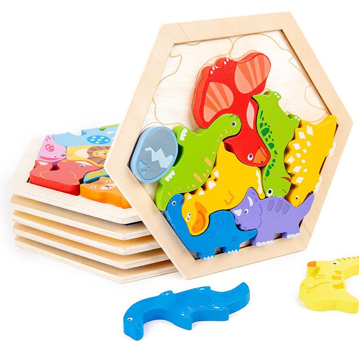 Children's Wooden Three-dimensional Cartoon Puzzle Toy