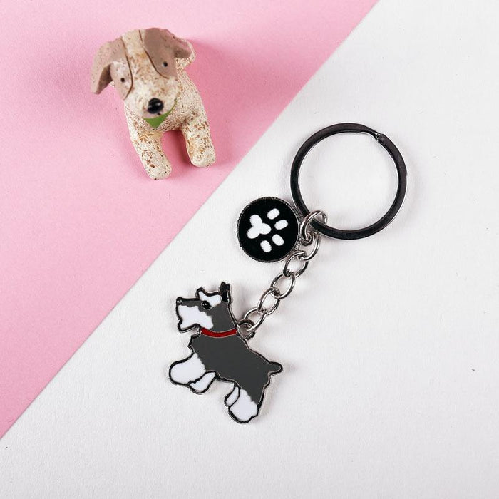 Multicolour Pet Dog Painted Zinc Alloy Keychain