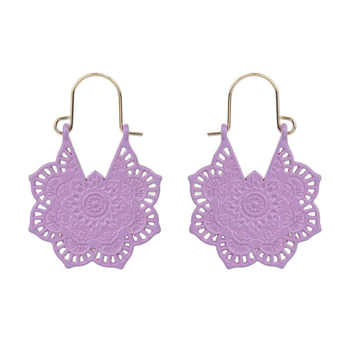 Simple Color Rose Candy Color Geometric U-shaped Earrings Female