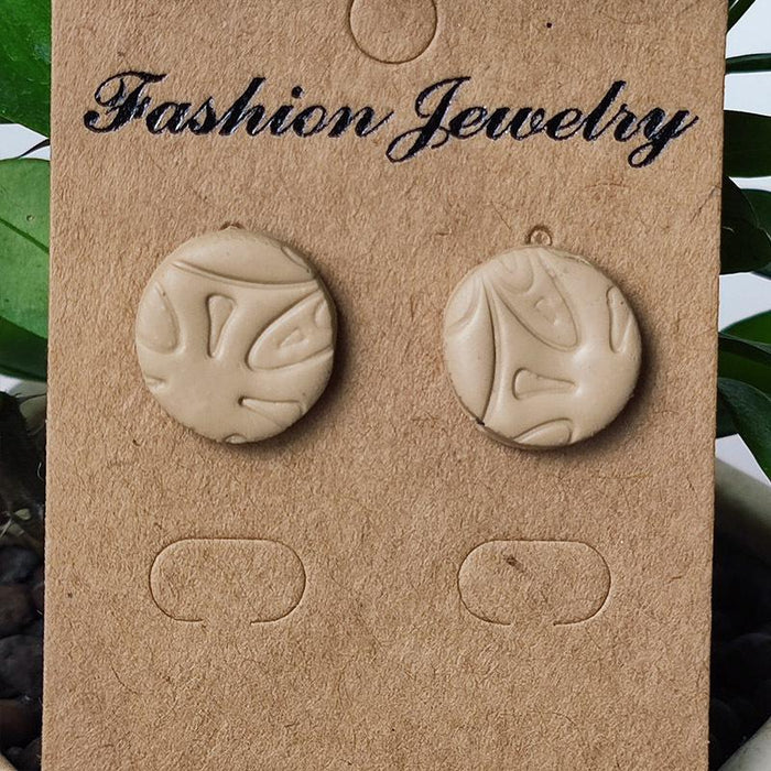 Summer Hand Embossed Morandi Soft Pottery Earrings