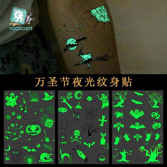 Multi-style Halloween Luminous Waterproof Disposable Funny Tattoo Stickers