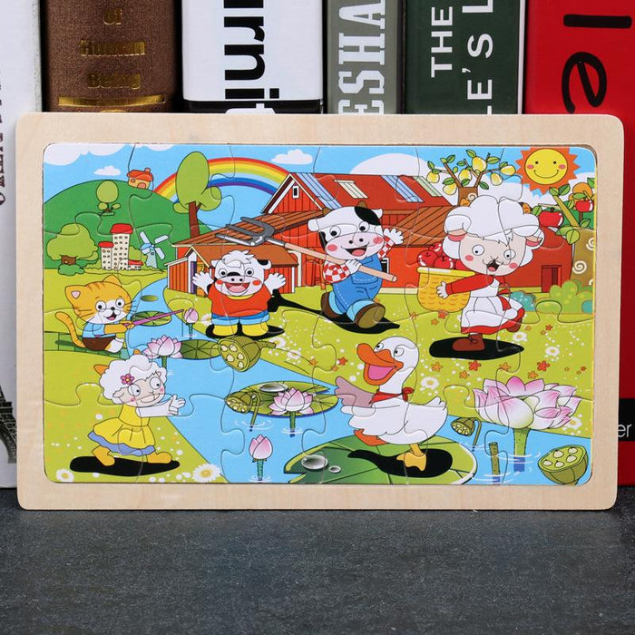 24 Pieces of Wooden Puzzle for Children