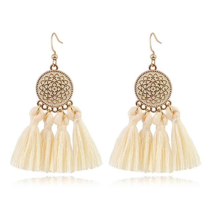 Boho Chic Brilliant Multicoloured Tassel Earrings