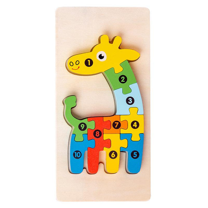 Wooden Early Childhood Education Three-dimensional Puzzle Building Block Toy