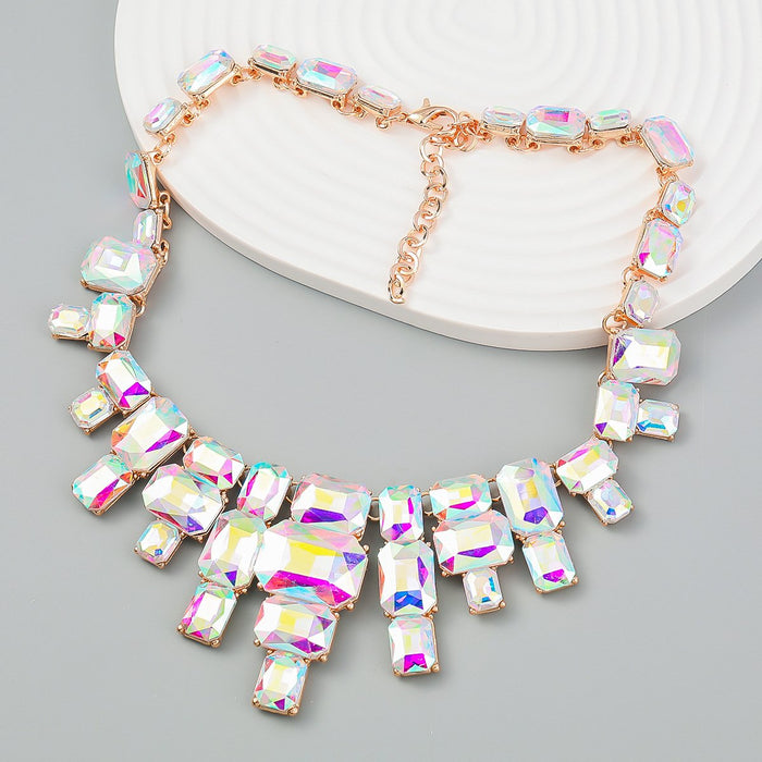 Women's Multicolour Rhinestone Alloy Clavicle Chain Necklace