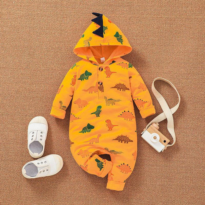 Newborn Baby Clothes Dinosaur Print Jumpsuit