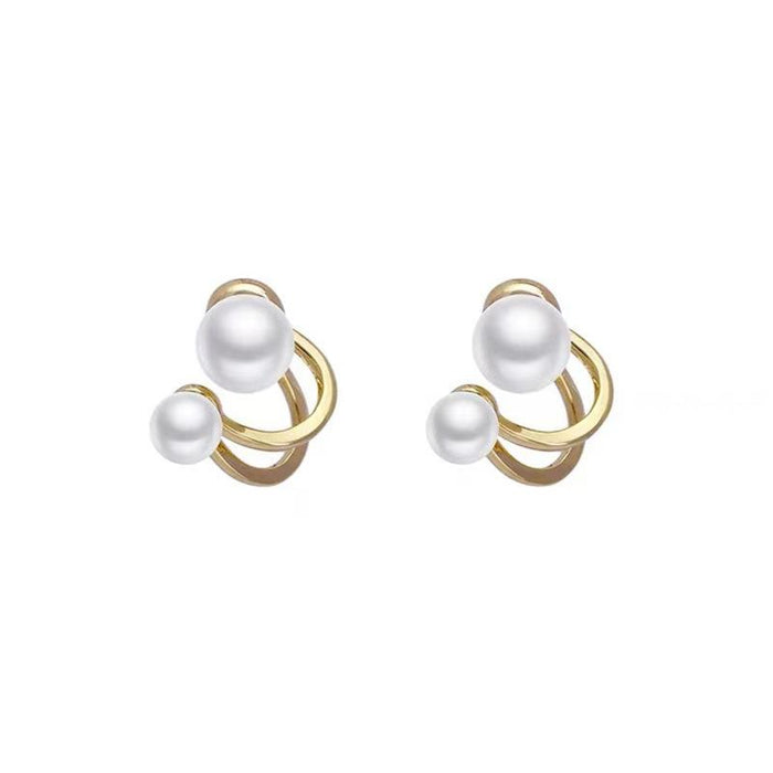 Double Hoop Pearl Earrings