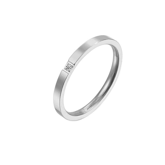 Titanium Steel One Diamond Ring