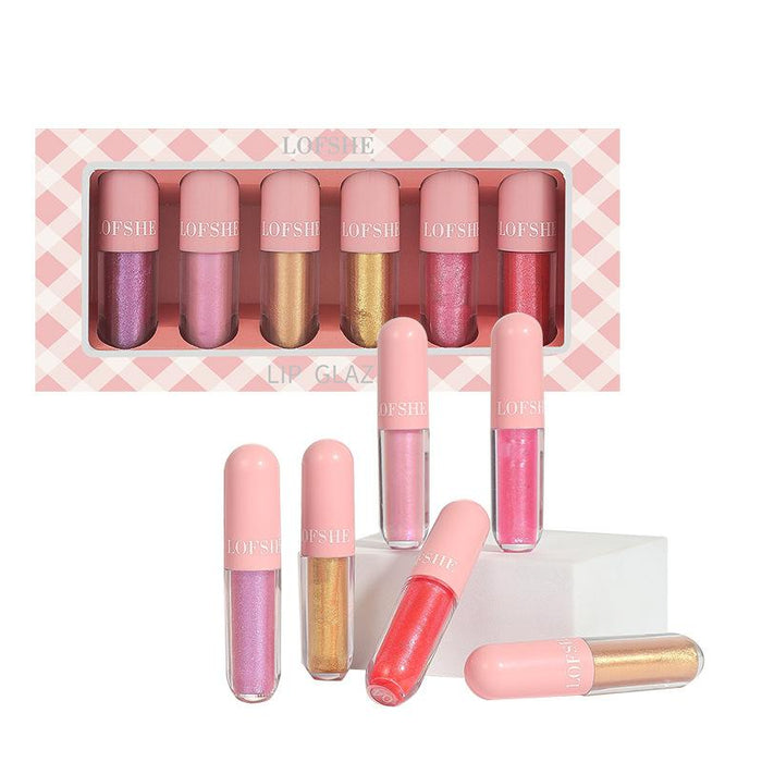 6-colour lip gloss cover box waterproof Lip Glaze