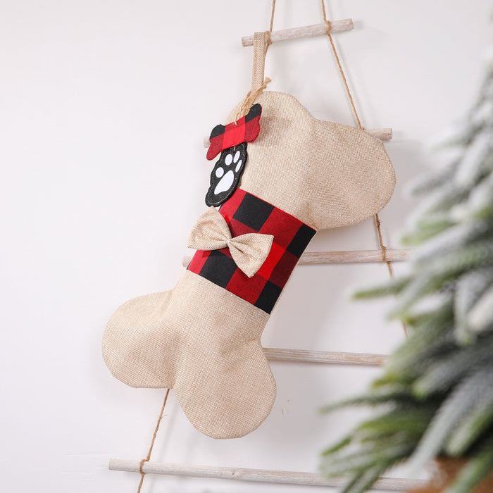 Christmas Decorations Bone Shape Socks Gift Bag