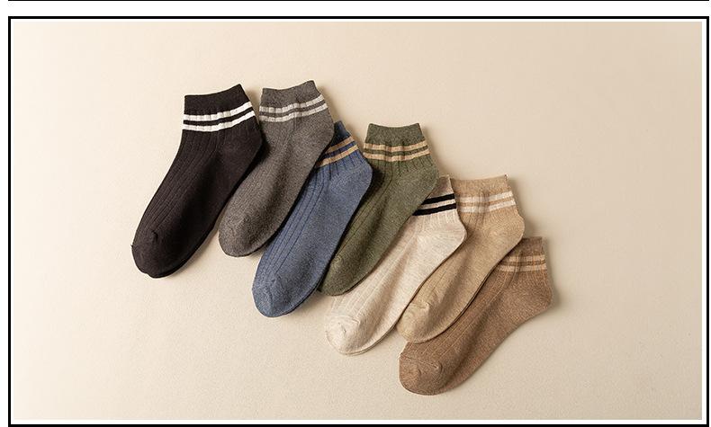 New Striped Boat Socks Sweat-absorbing Breathable Cotton Socks