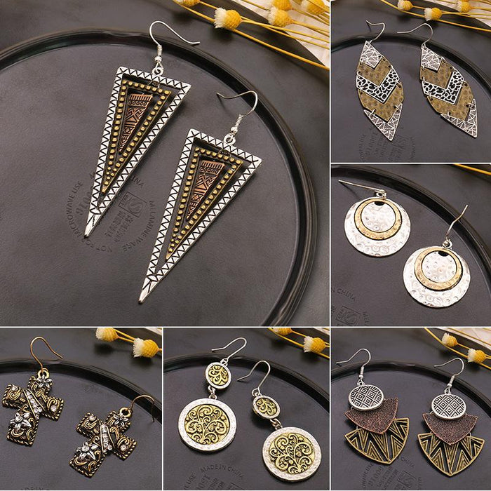 Women's Pop Geometric Metal Fashion Gradient Earrings