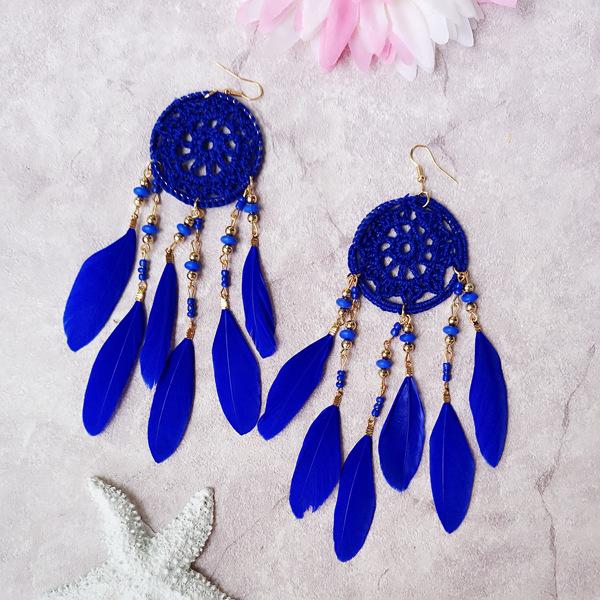 National Style Hand for Dream Catching Feather Earrings