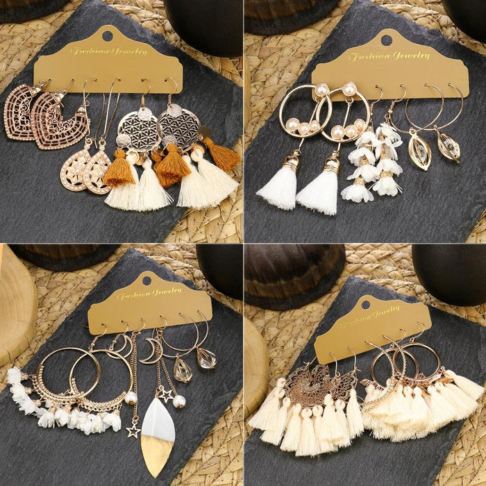 3 pairs/set Earrings Bohemian Style Jewelry X0X36201