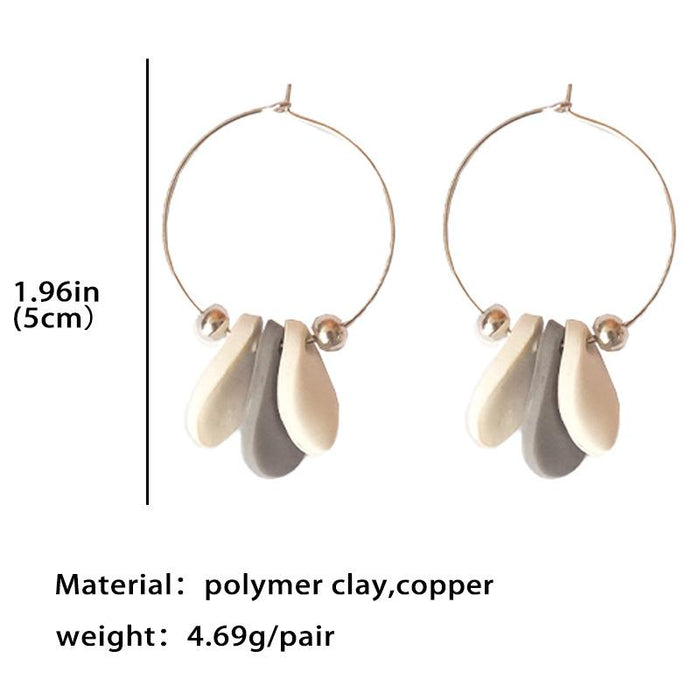 Personalized Vacation Style Irregular Geometry Simple Soft Pottery Large Earrings Earrings