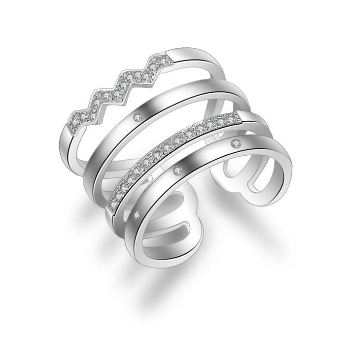 Personality Exaggerated Multi-layer Opening Tail Ring