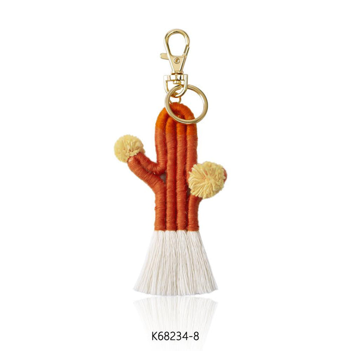 Hand Woven Cactus Key Chain Bohemian Bag Pendant