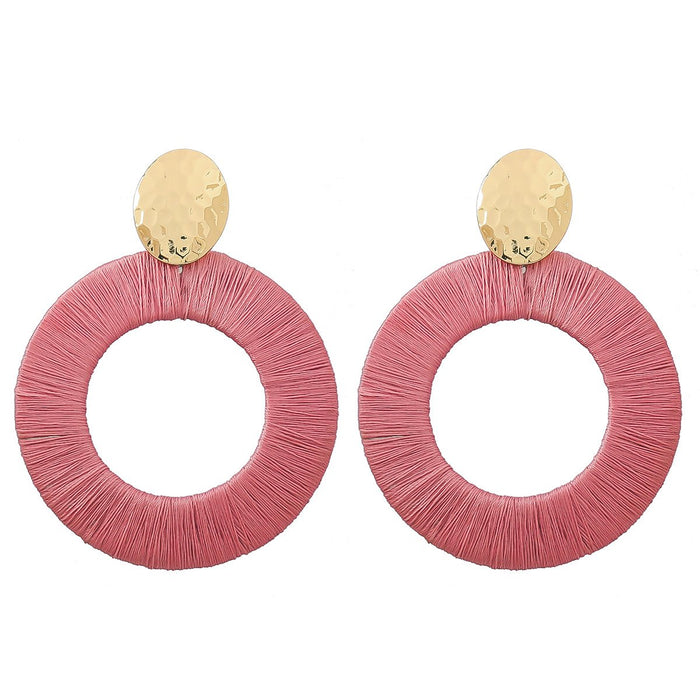 Exaggerated Large Round Braided Geometric Earrings