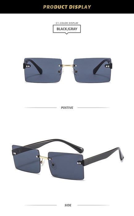 Square frameless color candy Sunglasses