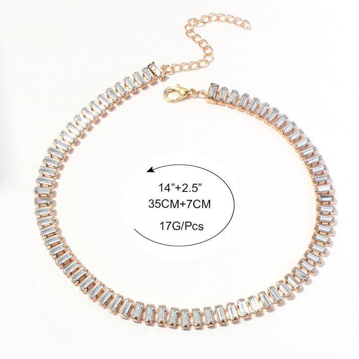 Female Jewelry Personalized Retro Alloy Rhinestone Necklace Accessories