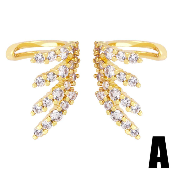 Super Flash Diamond Inlaid Angel Wing Ear Clip