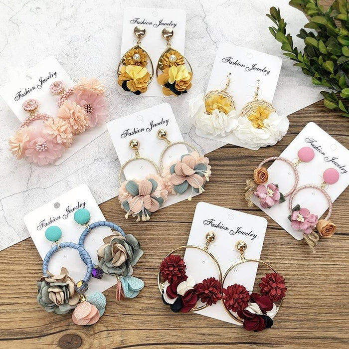 Multi Style Handmade Flower Earrings