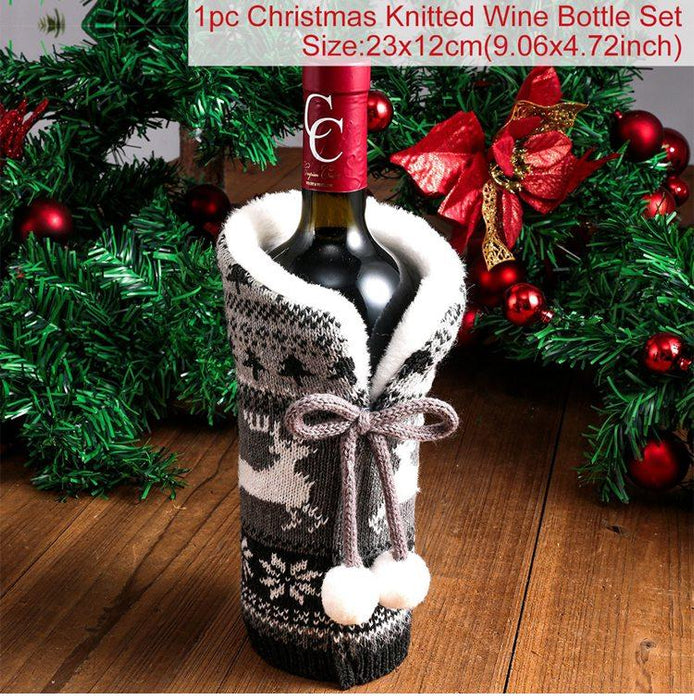 Christmas Decorations For Home Santa Claus Wine Bottle Cover