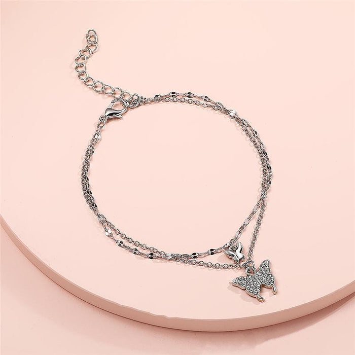 Double Layer Butterfly Anklet