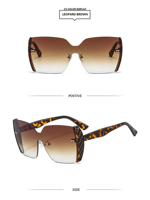 One piece half frame Sequin Sunglasses