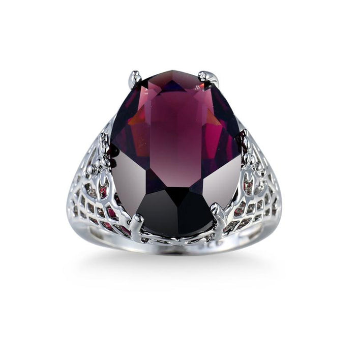 New Openwork Purple Zircon Women's Ring