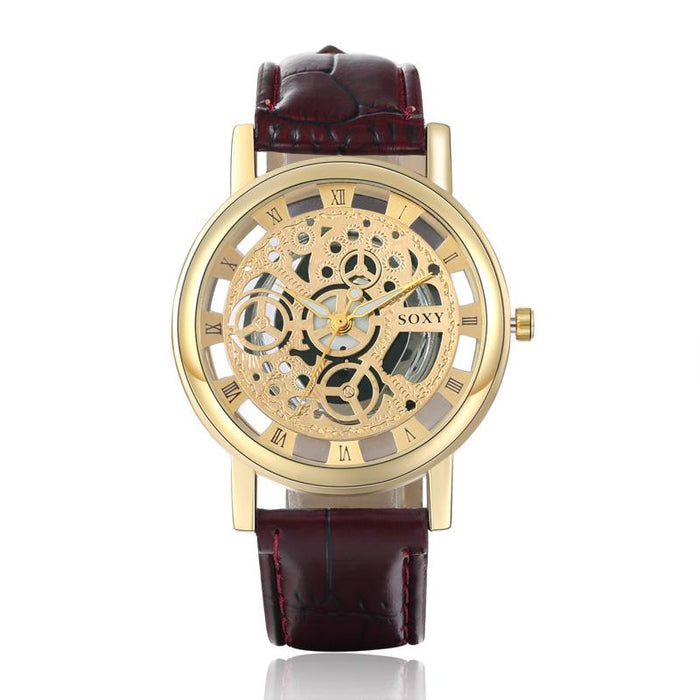 Hollow Steel Watches Men Retro Hombre Quartz Wrist Watch