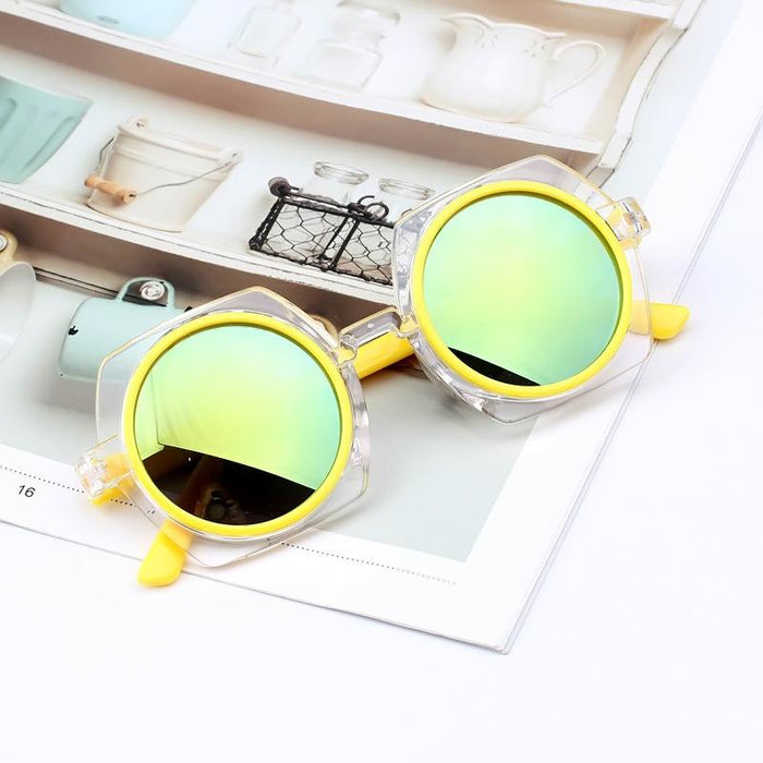 Children's Sunglasses New transparent frame reflective colour