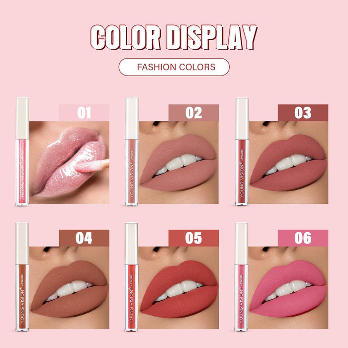 6-colour velvet lip gloss is not easy to stick to the cup