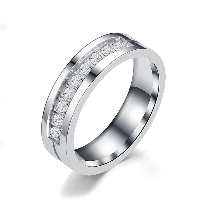 Stainless steel ring zircon