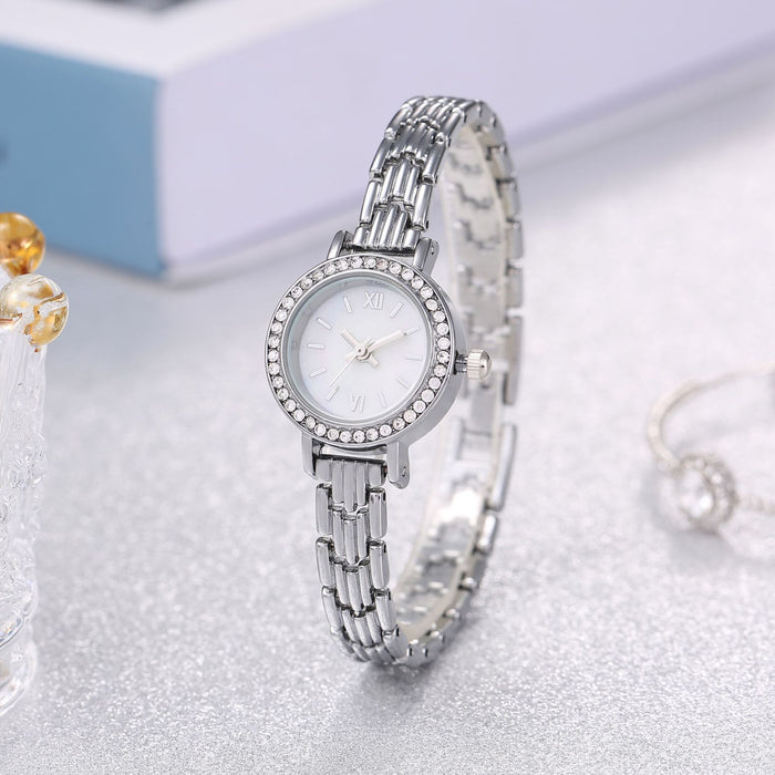 Women Watch Rhinestone Steel Quartz Fashion Wristwatch  LLZ14208