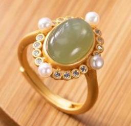 Temperament Imitation Agate Pearl Opening Ring