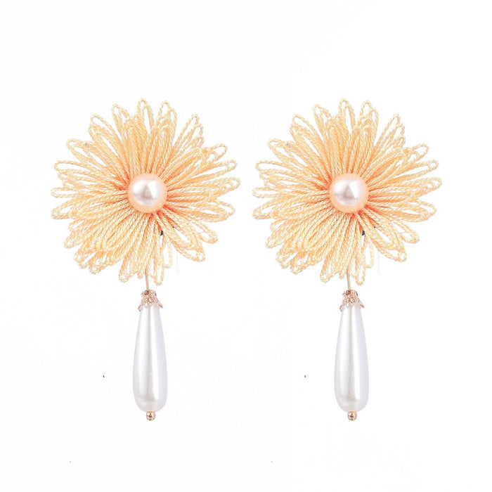 Fashion Multi-layer Hand Woven Flower Earrings