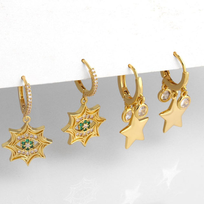 High Sense Personalized Five Pointed Star Retro Earrings