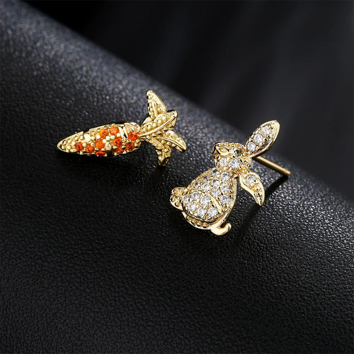 Sweet and Lovely Wind Rabbit Carrot Shaped Earrings