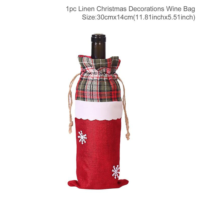 Christmas Decorations For Home Santa Claus Wine Bottle Cover