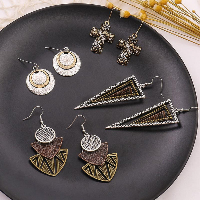 Women's Pop Geometric Metal Fashion Gradient Earrings