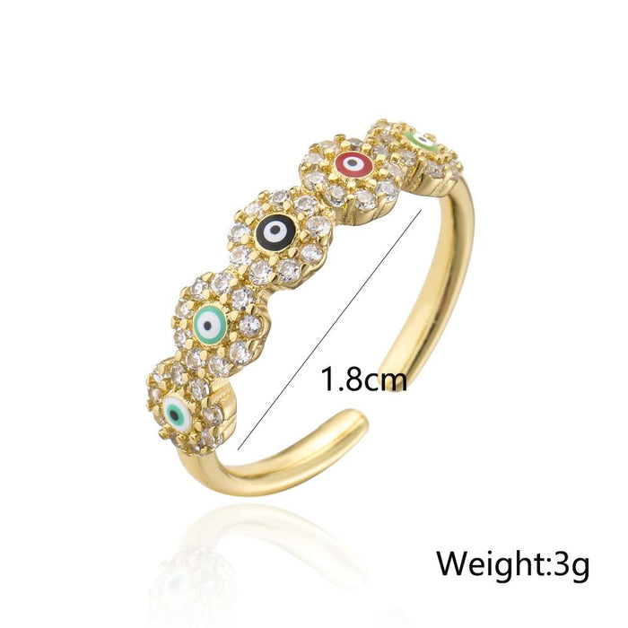 New Gold Color Zirconium Petroleum Magic Eye Ring