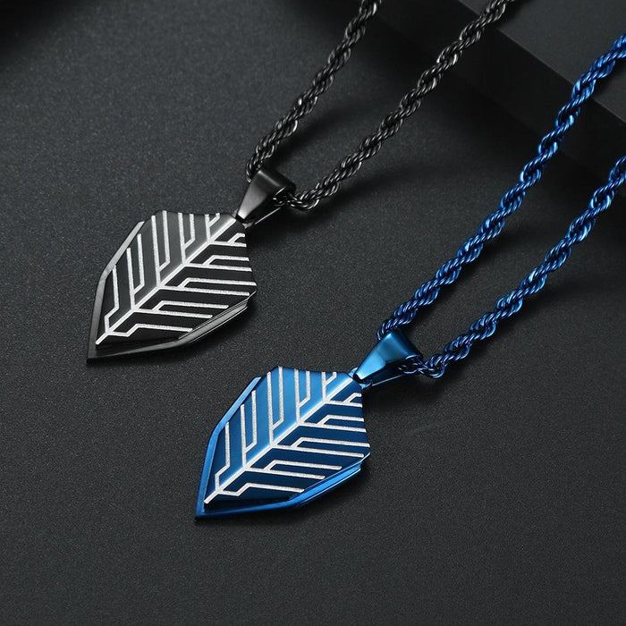 Cool Men's Battle Shield Titanium Steel Pendant Necklace