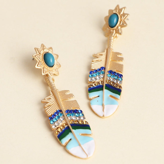 New Female National Style Feather Earrings Accessories