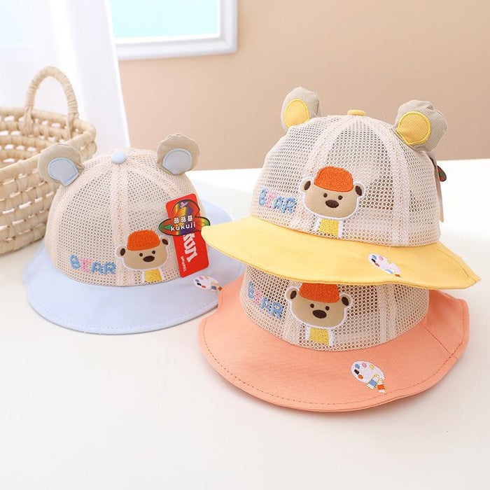 Summer Cute Baby Cartoon Bear Children Net Hat