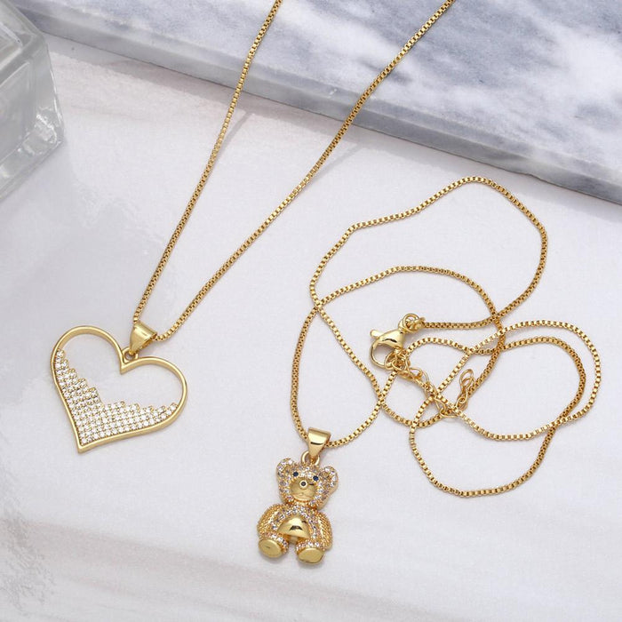 Cute Animal Bear Pendant Necklace