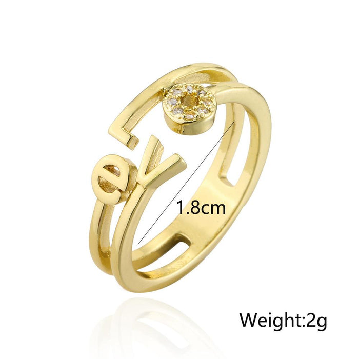 FashionableLove Gold Color Personality Open Ring