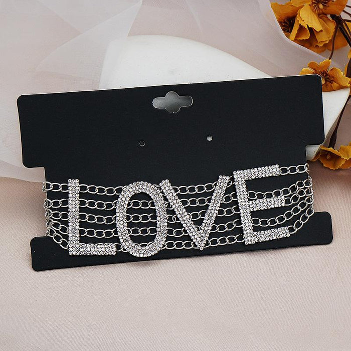 New Personalized Hip Hop Letter Love Fashion Women's Necklace